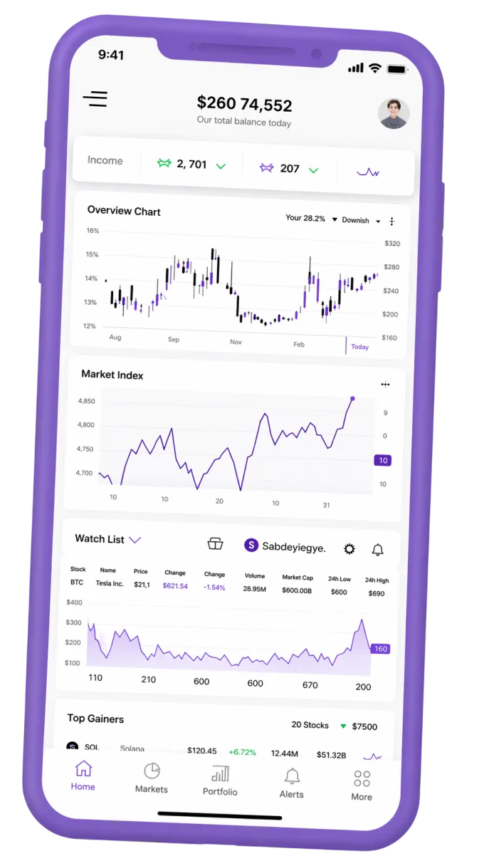 Application mobile de suivi de portefeuille